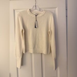 Women's White White Crew Neck Sweater